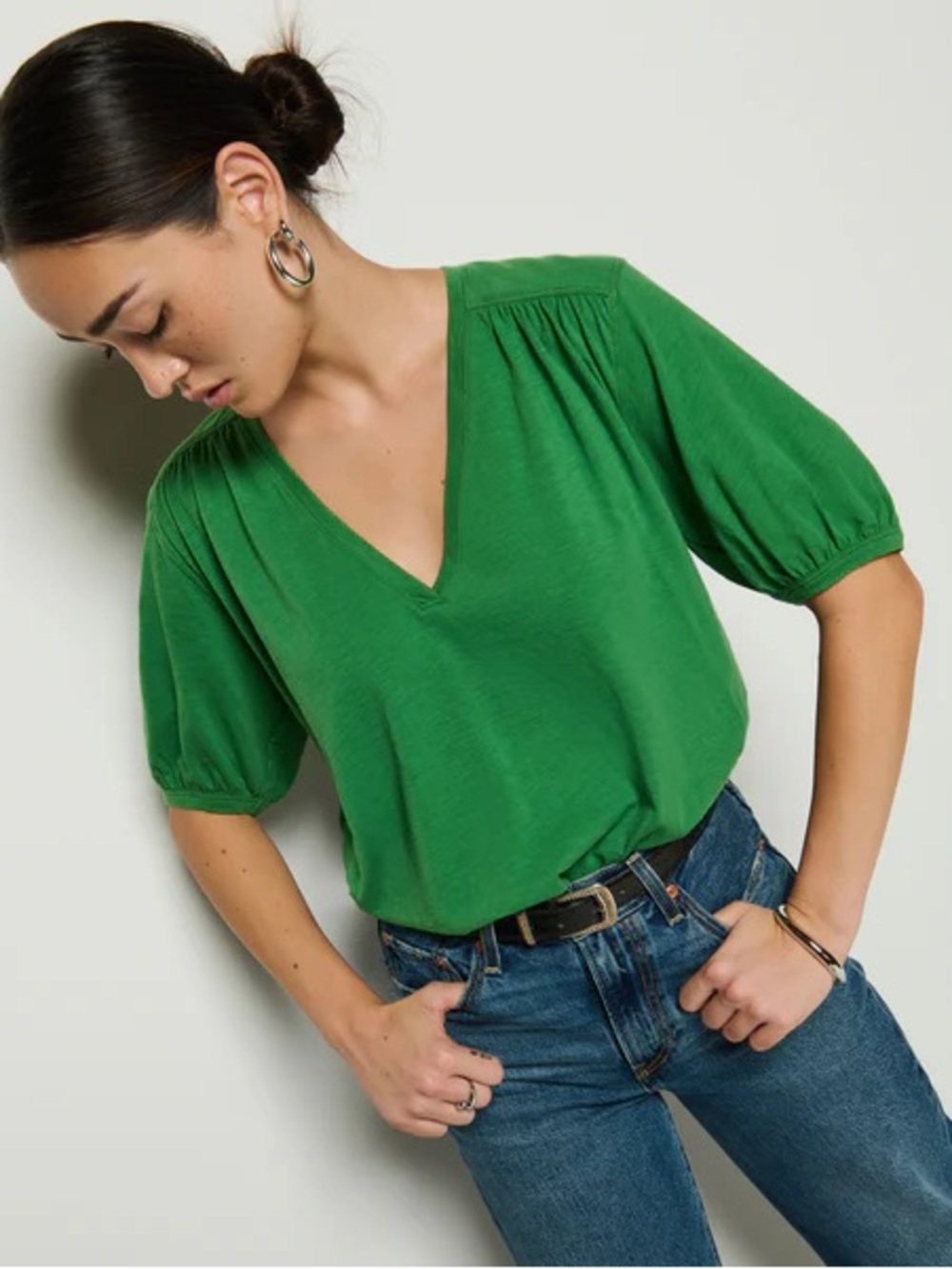 Like New - Nation LTD Edie Shirred Tee - Size Small - Picture 1 of 4